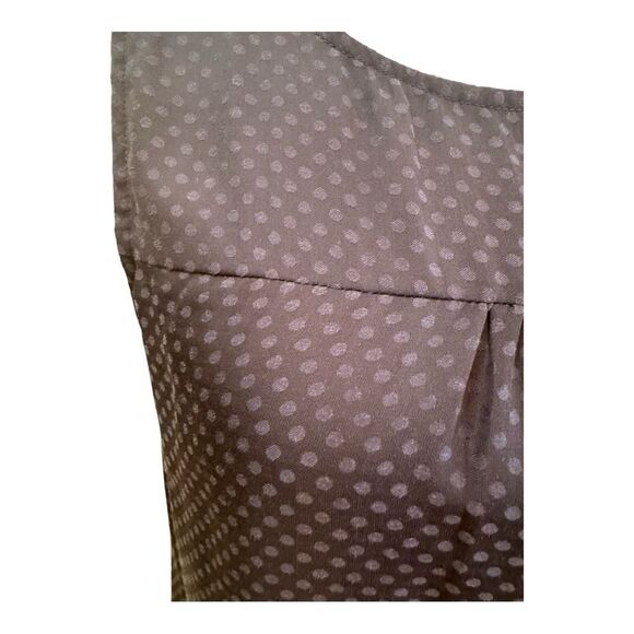 Sleeveless Top Navy Polka Dot Blouse Casual Tank - Picture 2 of 9